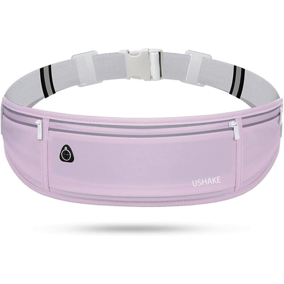 Slim Running Belt, Workout Fanny Pack for Men Women,Exercise Waist Pack for Apple iPhone Holder, Runner Belt for Running Walking Cycling Camping Gym Light Purple