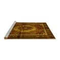 thumbnail image 2 of Ahgly Company Machine Washable Indoor Round Medallion Yellow Traditional Area Rugs, 6' Round, 2 of 4