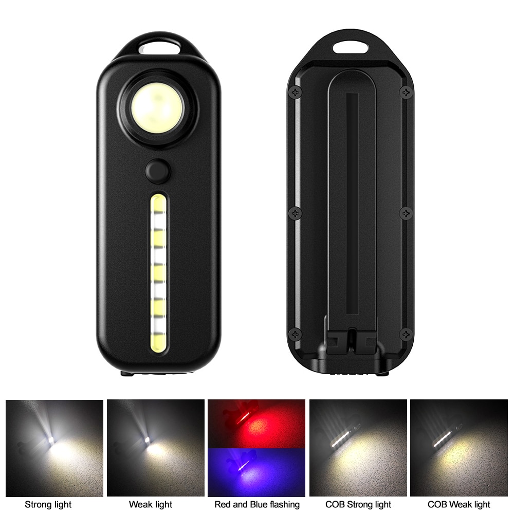 Yozhu LED Red Blue Shoulder Police Light with Clip USB Charging