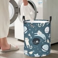 thumbnail image 7 of DouZhe Waterproof Collapsible Large Laundry Baskets, Cartoon Cat Astronauts Prints Circular Hamper with Handles, 7 of 7