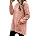 thumbnail image 2 of Plus Size Loose Tops for Women Zaewscy Women's Fashion Solid Color Long Sleeve Winter Leisure Elegant Top Pink XXL, 2 of 6