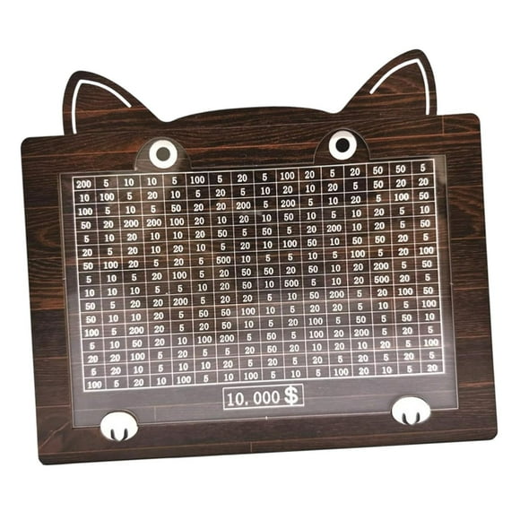 DOLITY Wooden Savings Box Desktop Saving Challenge Box for Bedroom Adults Dormitory