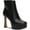 Black, variant on INC Womens Beige 1-1/2" Platform Comfort Alize Round Toe Stiletto Zip-Up Booties 6 M