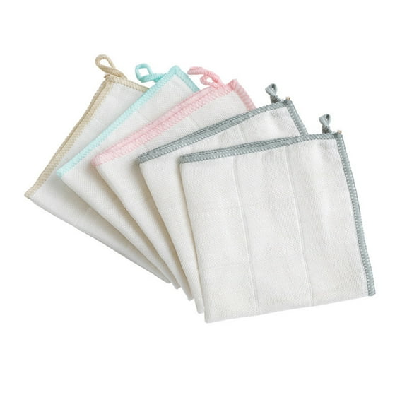 5-Pack Wooden Fiber Dishwashing Towels Kitchen Cleaning Cloths Multipurpose Wiping Rags Assorted Colors