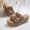 BROWN, variant on Double Strap Wedge Sandals for Women, Platform Espadrilles with Cushioned Footbed and Slip-On Style for Beach Walks