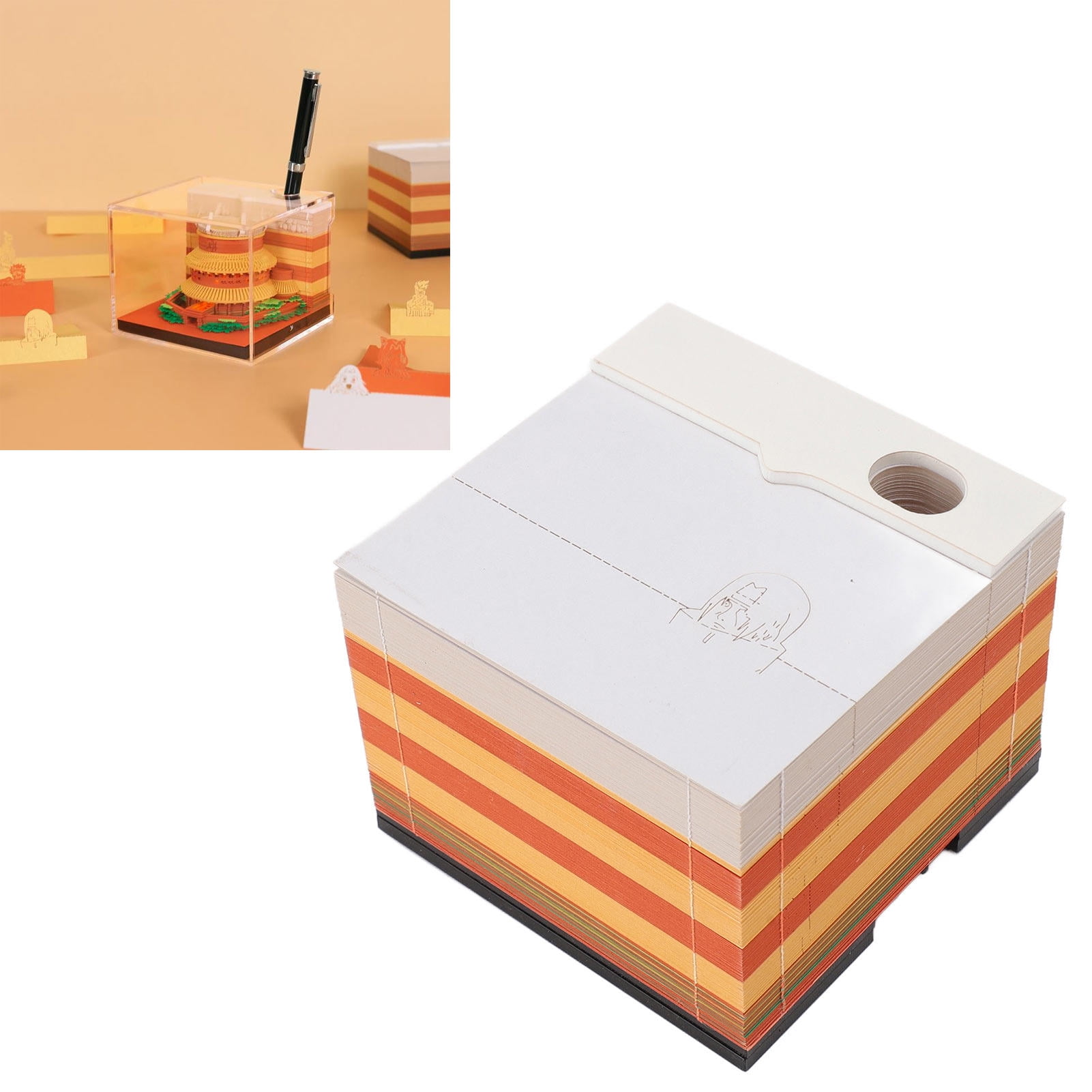 Suodoka 3‑D Anime Memo Pad – Eco‑Friendly Paper Sculpture, Hand‑Carved Notes & Desktop Decor, Ideal Gift for Holidays
