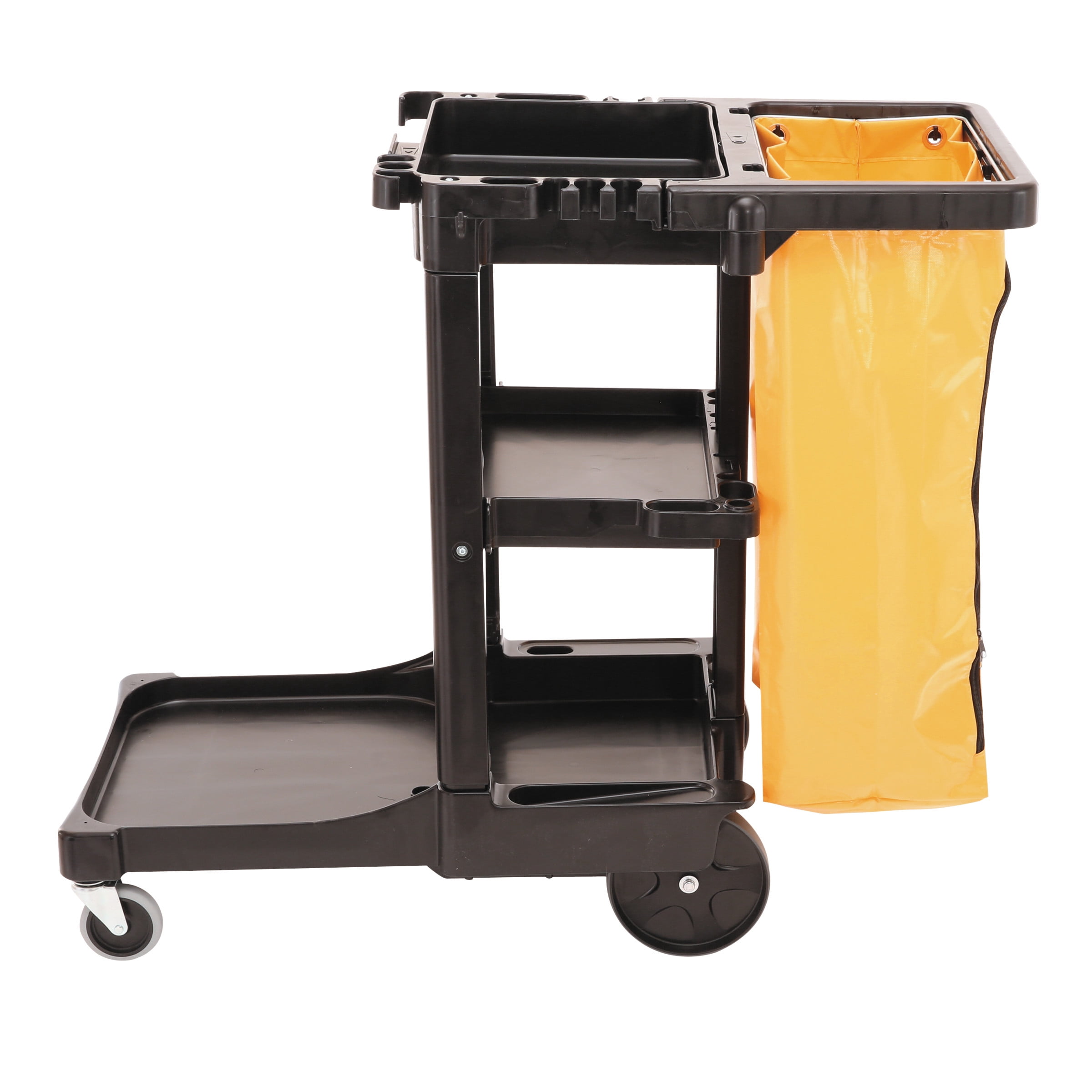 Rubbermaid Commercial Housekeeping 3Shelf Cart with Zippered Yellow