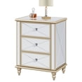 thumbnail image 5 of Dextrus Mirrored 3-Drawers Dressers with Wood Legs, Mirrored End Table Nightstand, Gold, 5 of 10