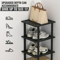 Bamboo Free Standing Shoe Rack Shelf, 18 Tier Tall Wooden Stackable