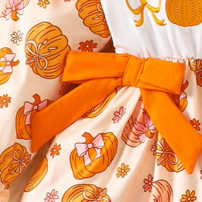 mgoYE Halloween Baby Girl Clothes 0-3 Months Pumpkin Dress Long Sleeve Dress  Cute Halloween Outfit|Orange 3-6 Months - Walmart.com