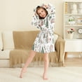 thumbnail image 3 of FORMRS Niños Bathrobe Unisex Hooded Robe Soft Plush Pajamas Sleepwear, Size 4-6T, White Nordic Christmas House, 3 of 7