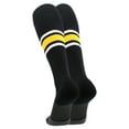thumbnail image 2 of Dugout Striped Baseball Socks Pattern E (Black/Gold/White, Small), 2 of 2