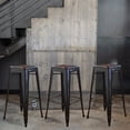 thumbnail image 3 of AmeriHome Loft Black Metal Bar Stool - 3 Piece, 3 of 5