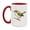 White/Red, variant on Bird Watching Mug, Ruby Crowned Kinglet Song Bird Mug, 11oz or 15oz White Ceramic Coffee Mug Gift for Bird Watchers