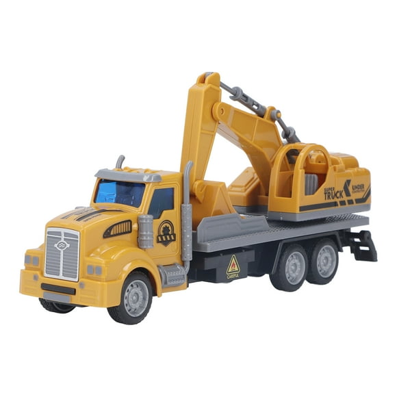 Excavator Toy, Vibrant Colors Educational Interesting Pull Back Construction Vehicles 1/48 Scale  For Above 3 Years Old For Gift Long Head