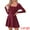 Red, variant on Square Neck Long Sleeve Mini A-Line Dress L Black