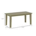 thumbnail image 3 of Outdoor Coffee Table, HDPE Patio Table - Rectangle All-Weather Slatted Tabletop for Yard, Balcony, Brown, 3 of 9