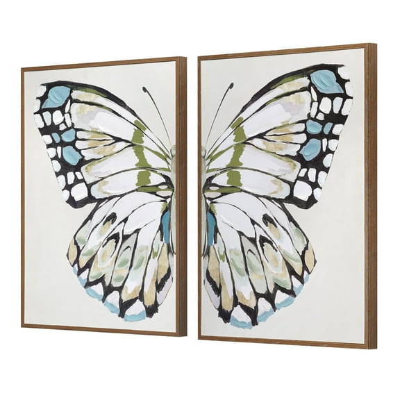 Crystal Art Gallery Butterfly Framed Wall Art Décor Digital Print Set of 2 by Isabelle Z Size 18" x 24"
