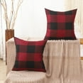 thumbnail image 6 of Red and Black Buffalo Check Christmas Throw Pillow Covers 20x20 Set of 2 Christmas Farmhouse Decor Pillows 20 x 20 for Porch Swing and Couch Sofa (No Pillow Inserts), 6 of 6