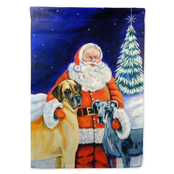 Carolines Treasures 7232-FLAG-PARENT Santa Claus with Great Dane Flag  multicolor