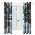 thumbnail image 3 of Christmas Snowman Snow House Curtains Watercolor Theme Window Curtains Grommet Blackout Drapes for Living Room Bedroom, 3 of 5