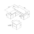 thumbnail image 5 of BBF Jamestown - Table with 2-drawer lateral file cabinet - L-shaped - fresh walnut - white base, 5 of 8