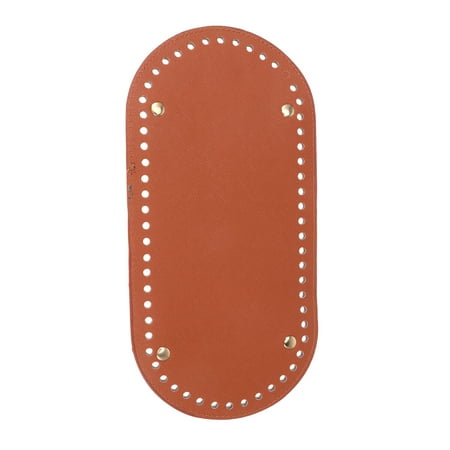 

Frcolor 1PC Oval Bottom PU Leather Handmade DIY Bag Accessories for Knitting Bag Women Bags (Brown)