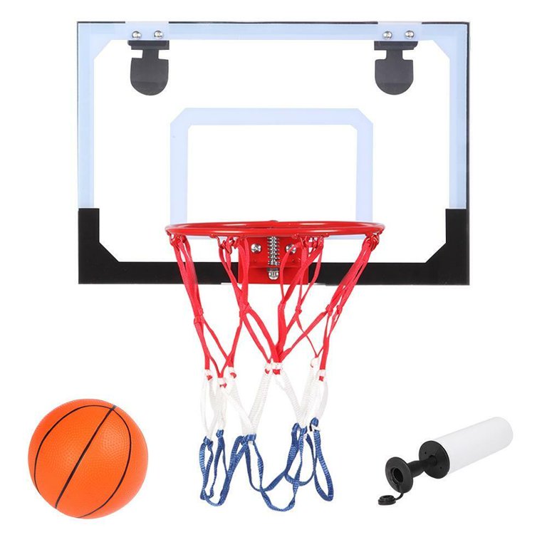 Mini Basketball Hoop System Kids Goal Over The Door Indoor Sports w/  Ball+Pump