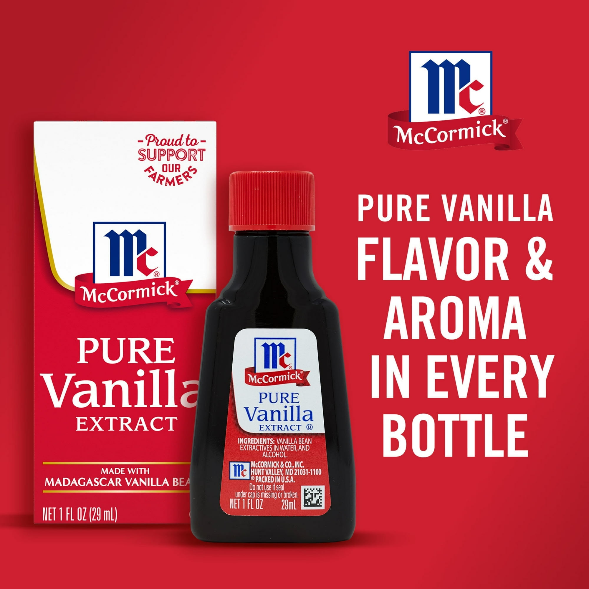 McCormick Gluten Free Pure Vanilla Extract 1 fl oz Box (Pack of 4)