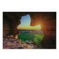 thumbnail image 2 of Natural Cave Cutting Board, Canyon at Sunset Time from the Cave Exploration Theme Secret Perspective, Decorative Tempered Glass Cutting and Serving Board, Small Size, Green Orange, by Ambesonne, 2 of 5