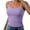 Purple, variant on MuXiKeJi Clothes Women Spaghetti Strap Scoop Neck Ribbed Tank Tops Slim Fitted Cotton Camisole Basic Sleeveless Layering Shirts