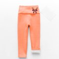 thumbnail image 4 of NAISIBABY Girls Fleece Lined Leggings, Christmas Bow Stretchy High Waisted Winter Thermal Tights Orange 2T, 4 of 5