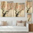 thumbnail image 4 of Designart 'Red Spring Flowers On Tree Branches' Traditional Print on Natural Pine Wood, 4 of 5