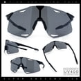 thumbnail image 2 of Mens Oversized Rimless Shield Wrap Sport Plastic Runners Sunglasses All Black, 2 of 8