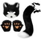 thumbnail image 1 of Conjunto de disfraces de cosplay para fiesta de Halloween, máscara de lobo de zorro falso peludo, pata y cola, accesorios de mascarada de Halloween para niñas y mujeres, 1 of 7