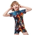 thumbnail image 4 of Transformers Boys 2-Piece Swimsuit Set, Short Sleeve Rash Guard & Swim Trunks, 4 of 7
