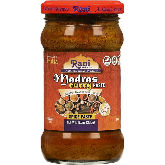 Rani Madras Curry Cooking Spice Paste 10.5oz (300g) Glass Jar ~ No Colors | All Natural | NON-GMO | Kosher | Vegan | Gluten Free | Indian Origin