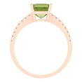 thumbnail image 4 of 2.7 ctw Solitaire with Zirconia Diamond Accents Anniversary Ring for Women | Cushion Cut Natural Peridot | Hyperallergenic Solid 18K Rose Gold, 4 of 5