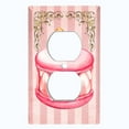 thumbnail image 2 of Metal Light Switch Plate Cover Giant Pink Strawberry Macaroon Stripes CAK045, 2 of 13