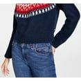 thumbnail image 3 of Tommy Hilfiger Womens Metallic Ribbed Trim Pullover Sweater, 3 of 3