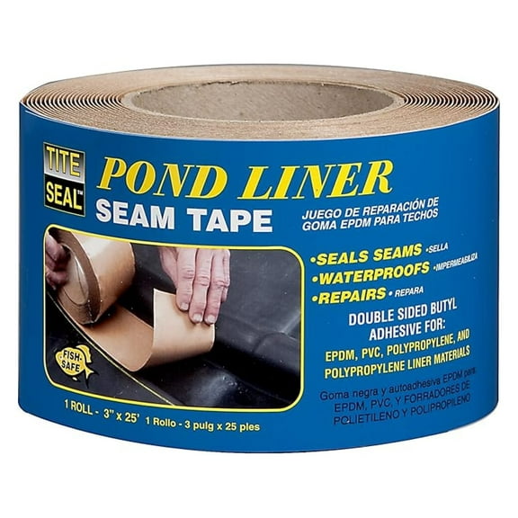 Tite Seal PLST325 Self Adhesive Double Sided Butyl Pond Seam Tape, 3" by 25'