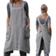 thumbnail image 1 of Gardening Apron Women's Cross Back Apron with Pockets Japanese Apron for Work Gardening Cooking Painting Baking, 1 of 5
