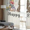 thumbnail image 4 of Spring Easter Sheer Curtains 84 Inches Long 2 Panels Set, Window Sheer Curtains for Living Room/Bedroom, Floral Checkered Bunny Linen Texture Light Filtering Rod Pocket Curtain 52'' x 84'' x 2, 4 of 7