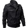 thumbnail image 1 of CNKOO Men‘s Cotton Lightweight Multi Pockets Zip Front Stand Collar Military Jackets Windbreaker, 1 of 7