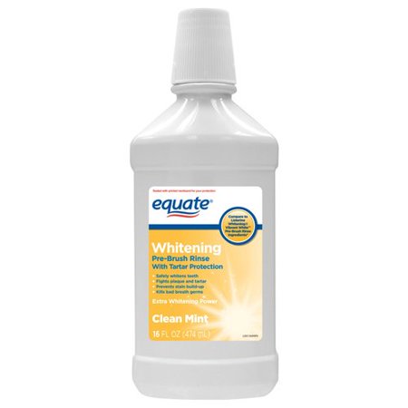 Equate Clean Mint Whitening PreBrush Rinse, 16 oz 