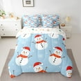 thumbnail image 2 of Manfei Boys Cute Snowman Bedding Comforter Set 7-Piece, Merry Christmas Queen Bedding Sets, Blue White Red Queen Sheet Sets, Breathable Home Decor, 2 of 8
