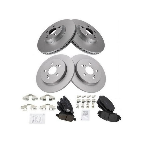 Front and Rear Brake Pad and Rotor Kit - Compatible with 2014 - 2019 Toyota Corolla 1.8L 4-Cylinder 2015 2016 2017 2018