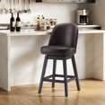 thumbnail image 3 of AFO 26" Upholstered Swivel Counter Height Bar Stools Set of 4, Modern Faux Leather Bar Chairs with Solid Wood Frame, Suitable for 35"-39" Table, For Kitchen Island Dining Room Pub, Dark Brown, 3 of 12