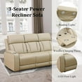 thumbnail image 5 of 3 Seater Recliner Sofa Leather Couch with LED/USB Ports/Cup Holders, 5 of 6