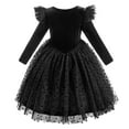 thumbnail image 2 of Girls Velvet Christmas Dress Long Sleeve Princess Birthday Party Wedding Dress, 2 of 6